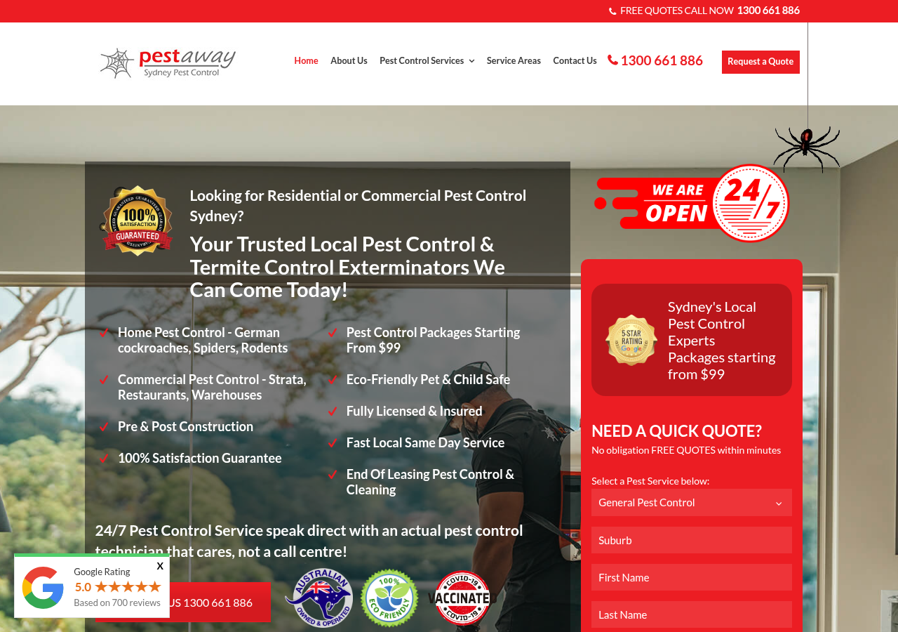Screenshot of Pest Control Sydney | Pest Extermination Packages From $99