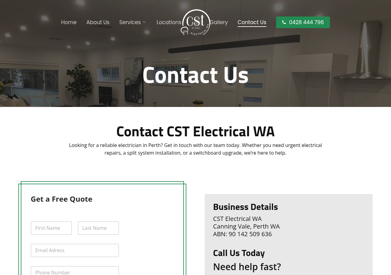 Screenshot of Contact Us - CST Electrical WA
