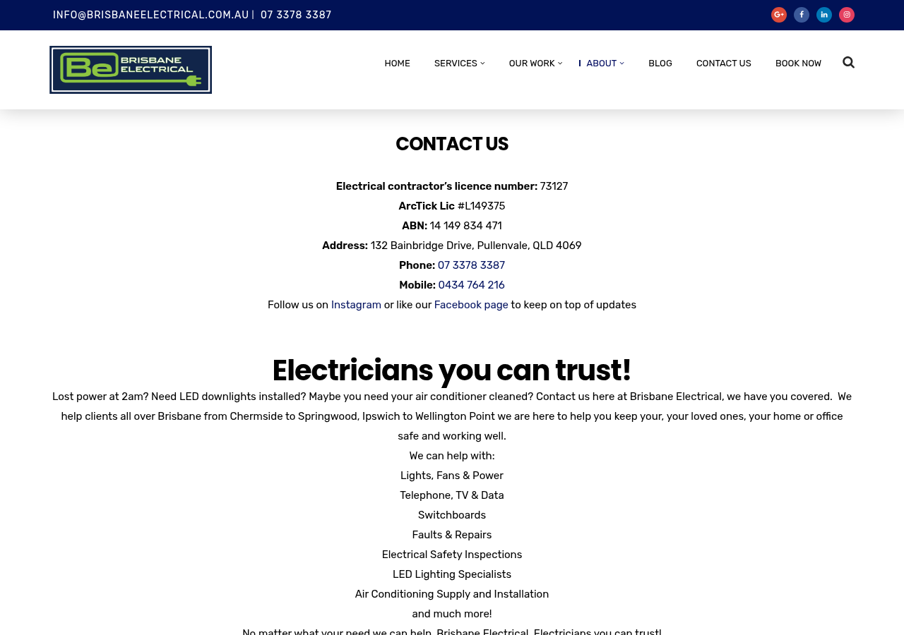 Screenshot of CONTACT US |