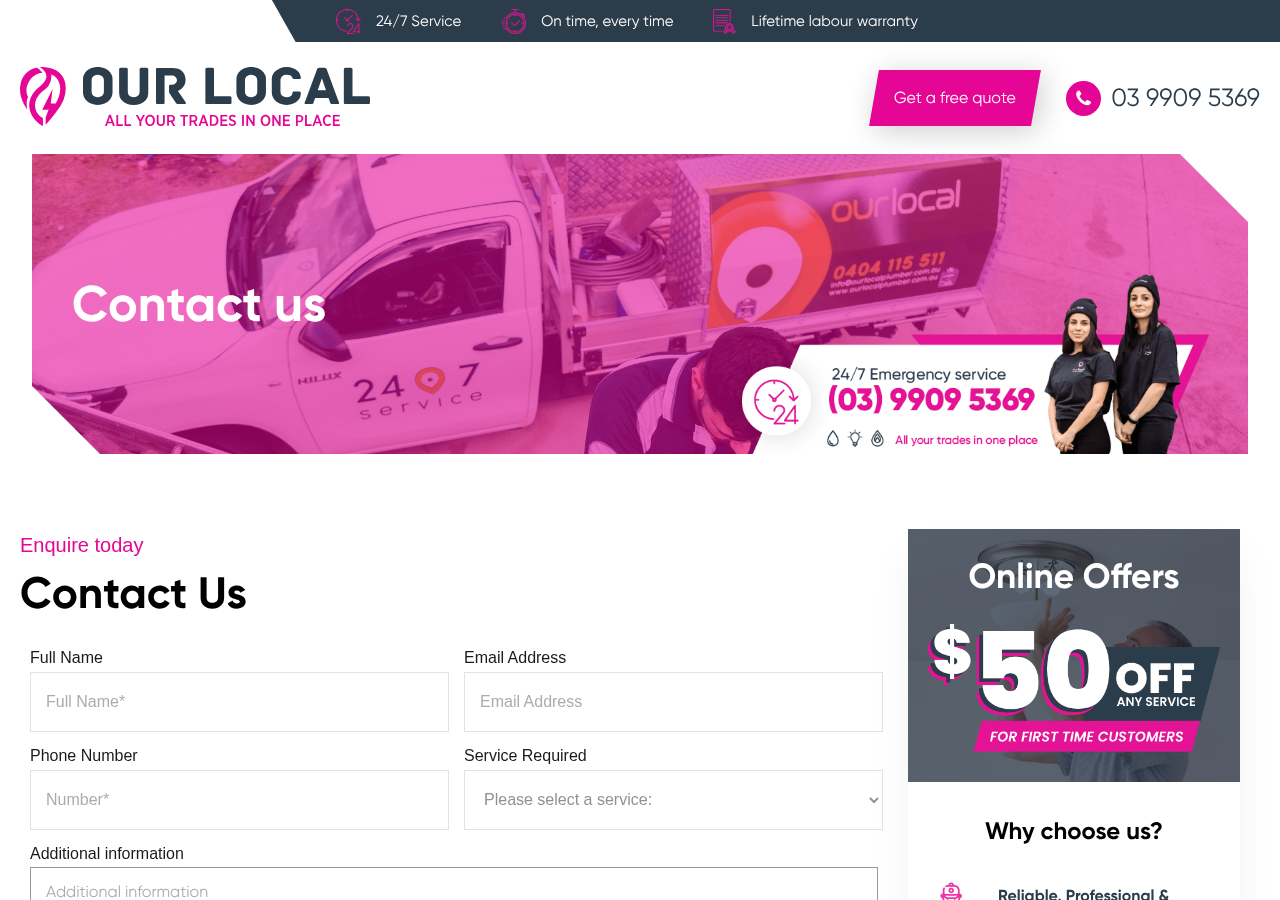 Screenshot of Contact Us Today | Our Local Electrician Melbournemap-markerchevron-downcommentsphoneinstagramcrossmenuchevron-down