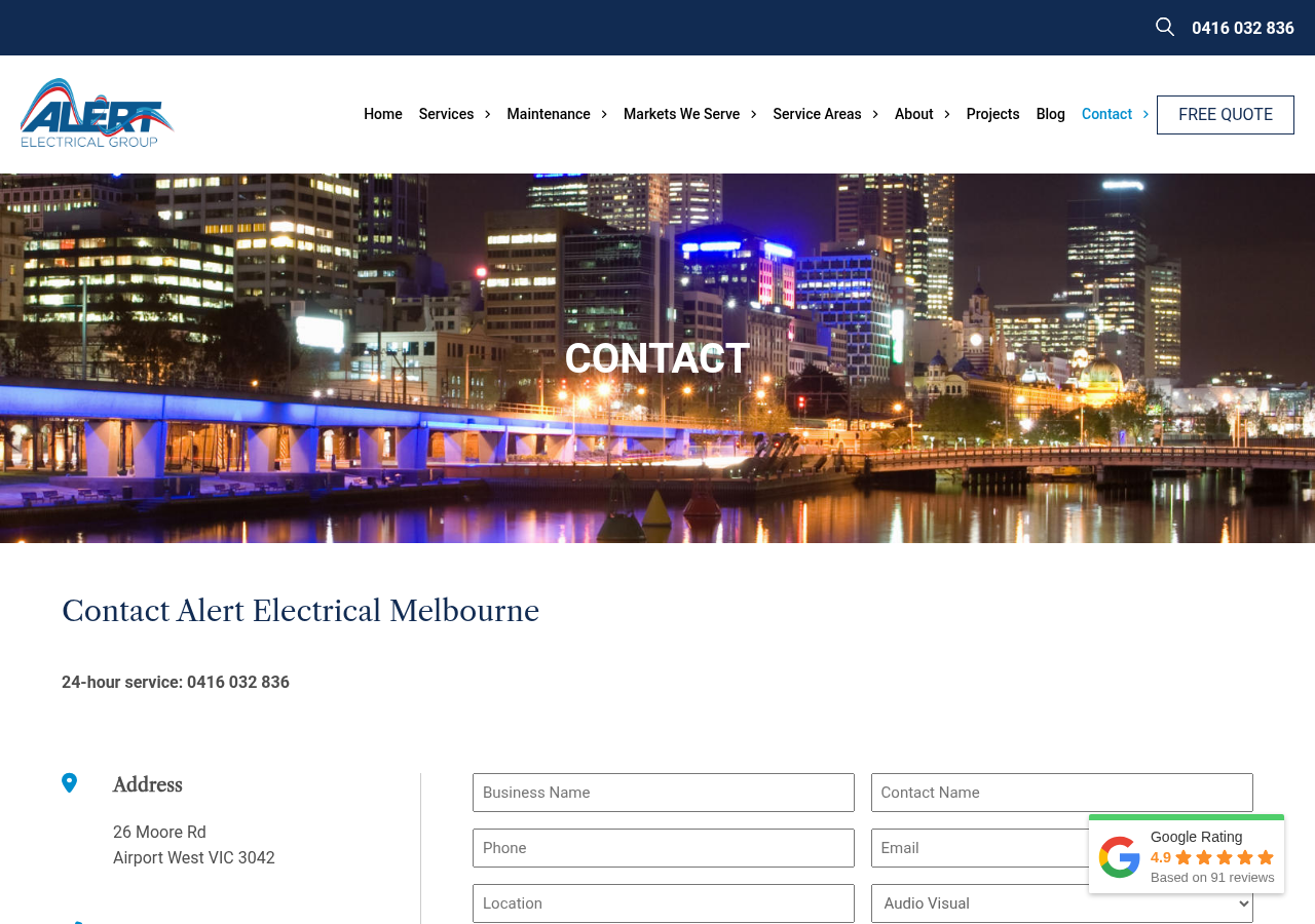 Screenshot of Contact Us 1300 389 270 - Alert Electrical Group