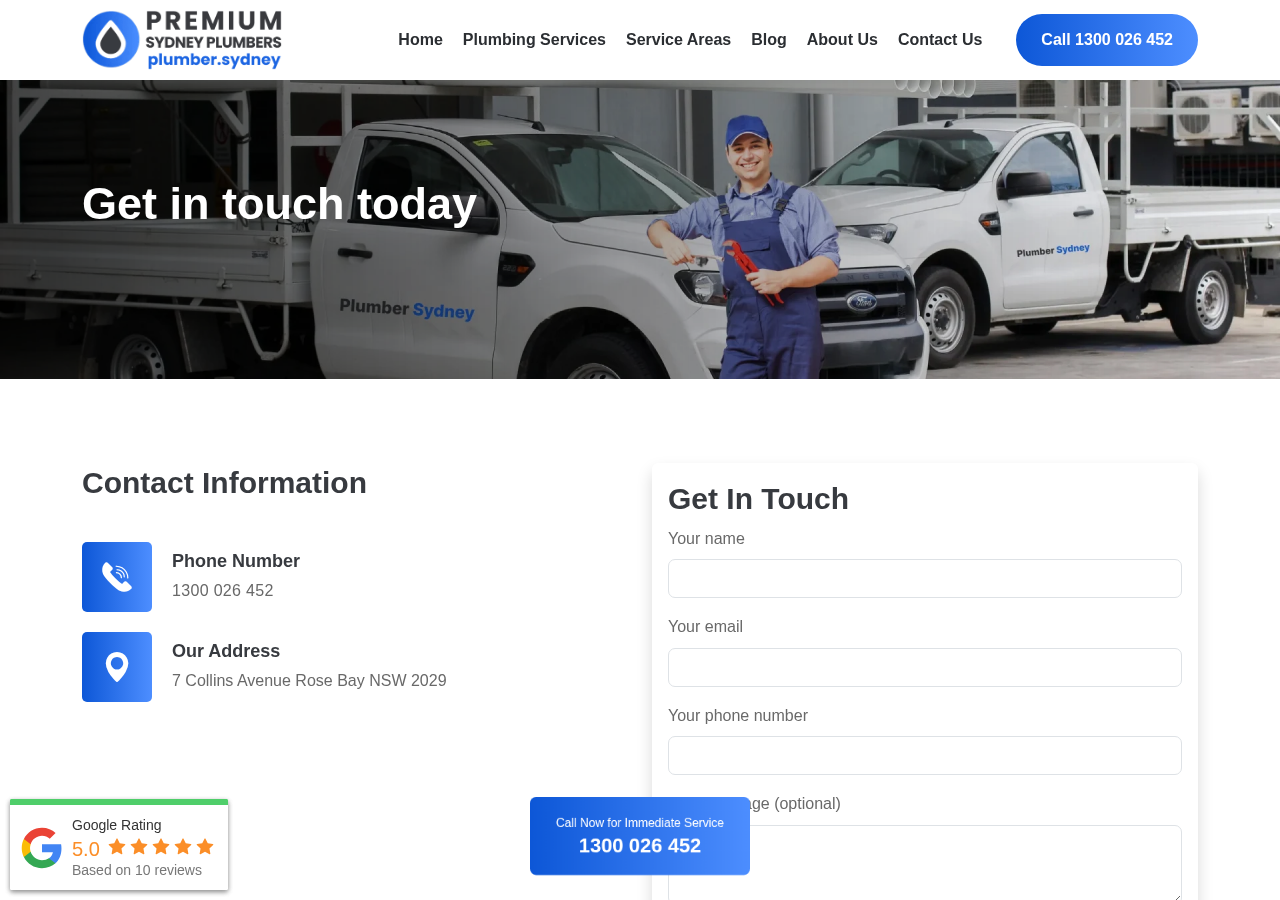 Screenshot of Contact Us - Plumber Sydney