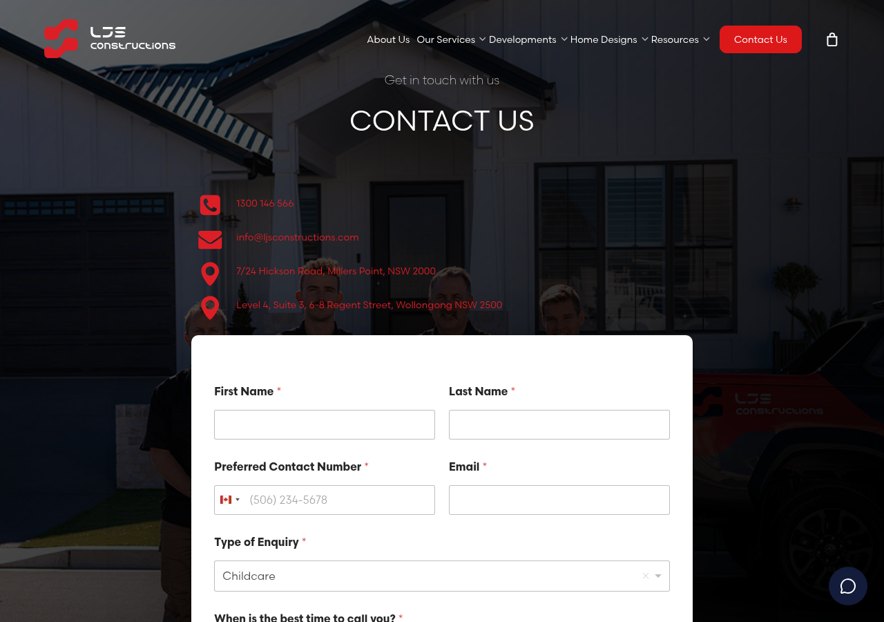 Screenshot of Home Builders Sydney - Contact Us Today!