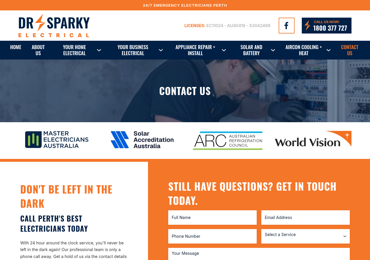 Screenshot of Contact Dr Sparky Electrical | Perth Electricians