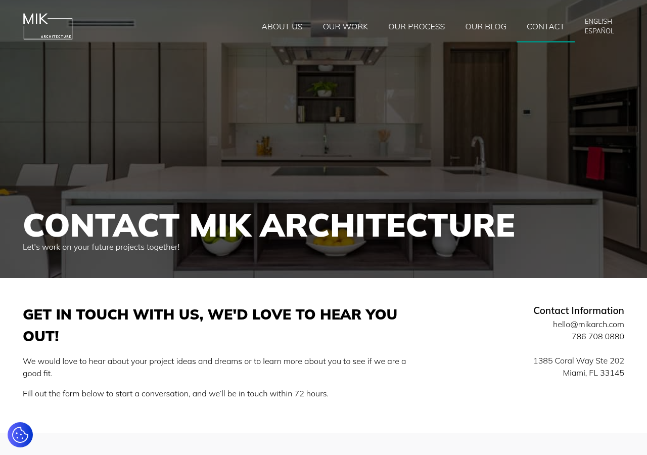 Screenshot of Contact MIK Architecture | MIK Architecturemap-markerinstagramwhatsappbehancefacebookhouzzlinkedinpinterestenvelope-o