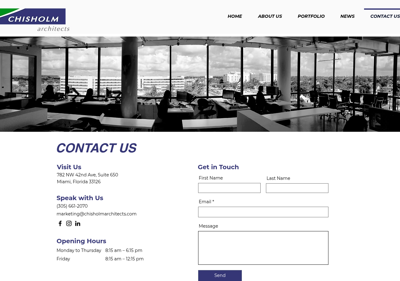Screenshot of CONTACT US | R.E. Chisholm Architects, Inc.