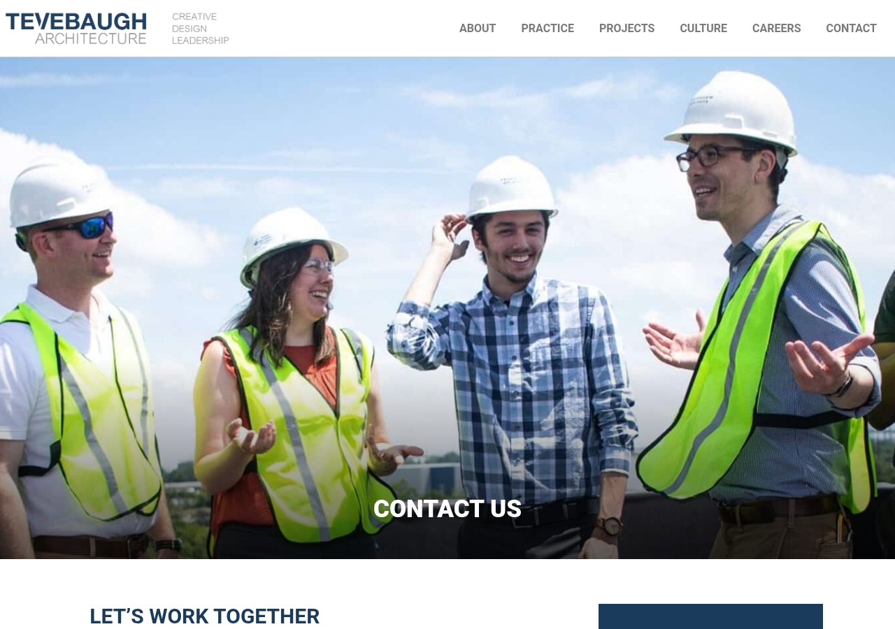 Screenshot of Contact | Tevebaugh Architecture | Creative Design Leadership