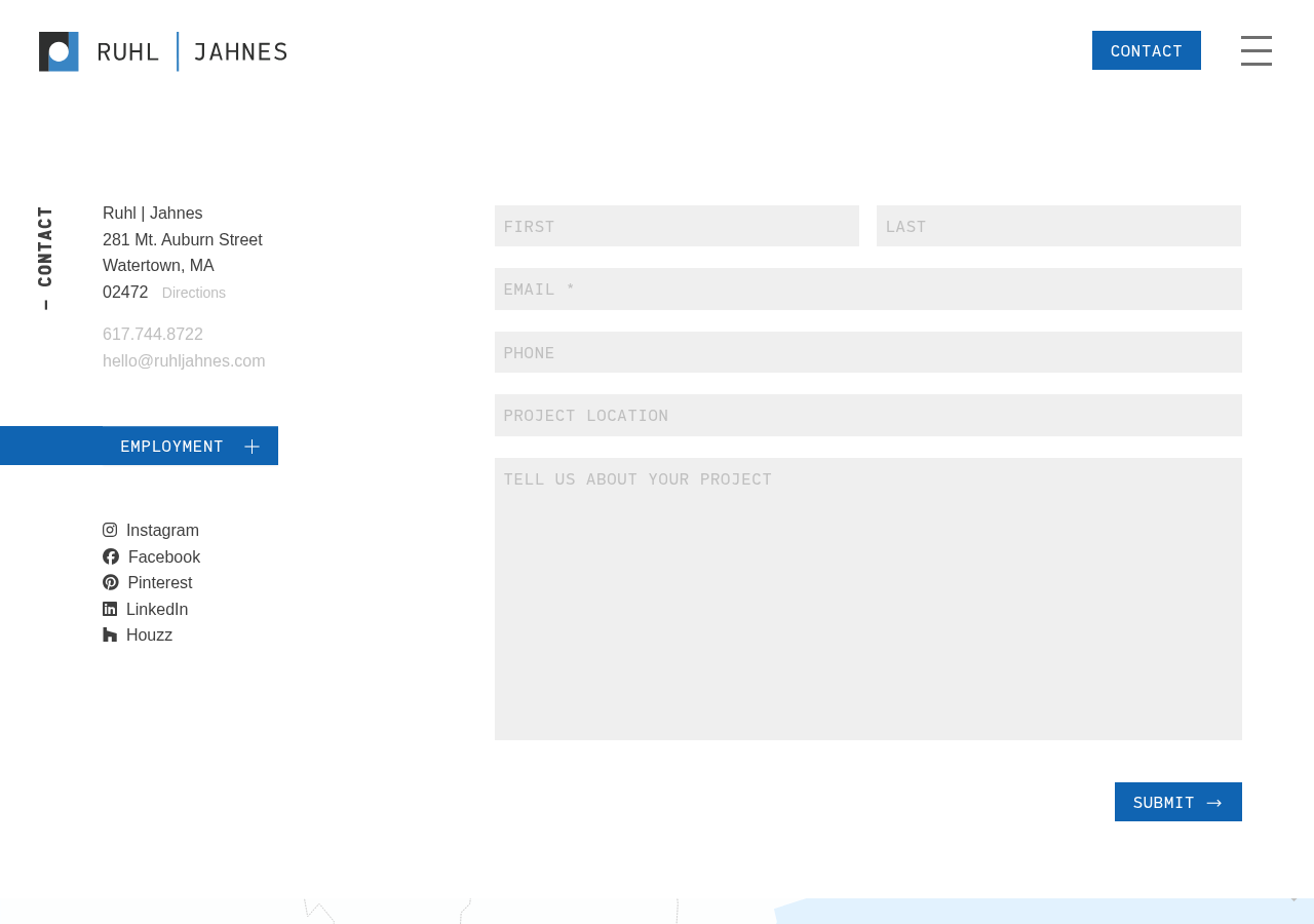 Screenshot of Contact • RUHL | JAHNES