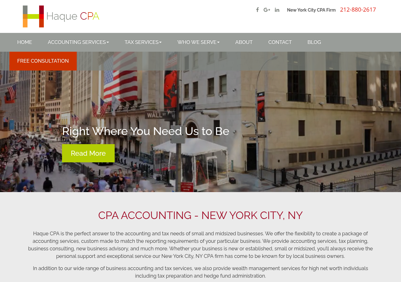 Screenshot of CPA Accounting | New York City | Haque CPA