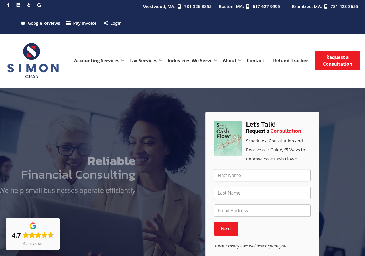 Screenshot of Boston CPA for Businesses | Braintree | Westwood