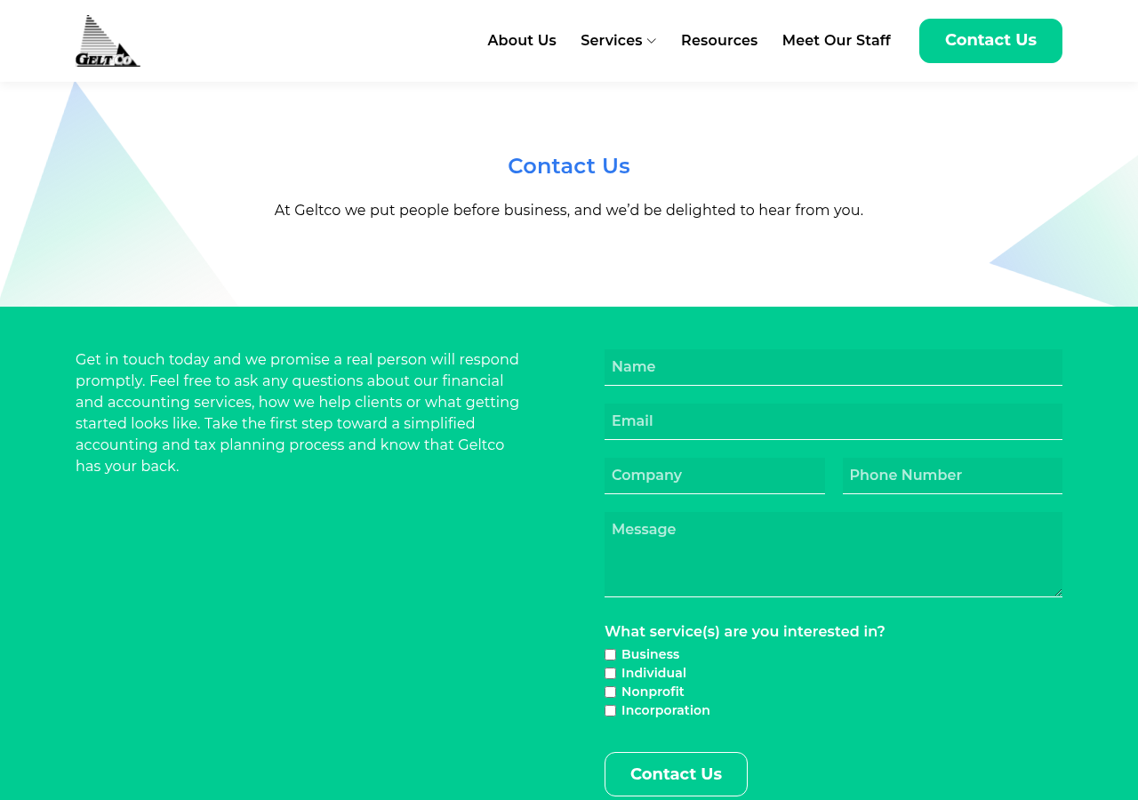 Screenshot of Contact Us | Geltco