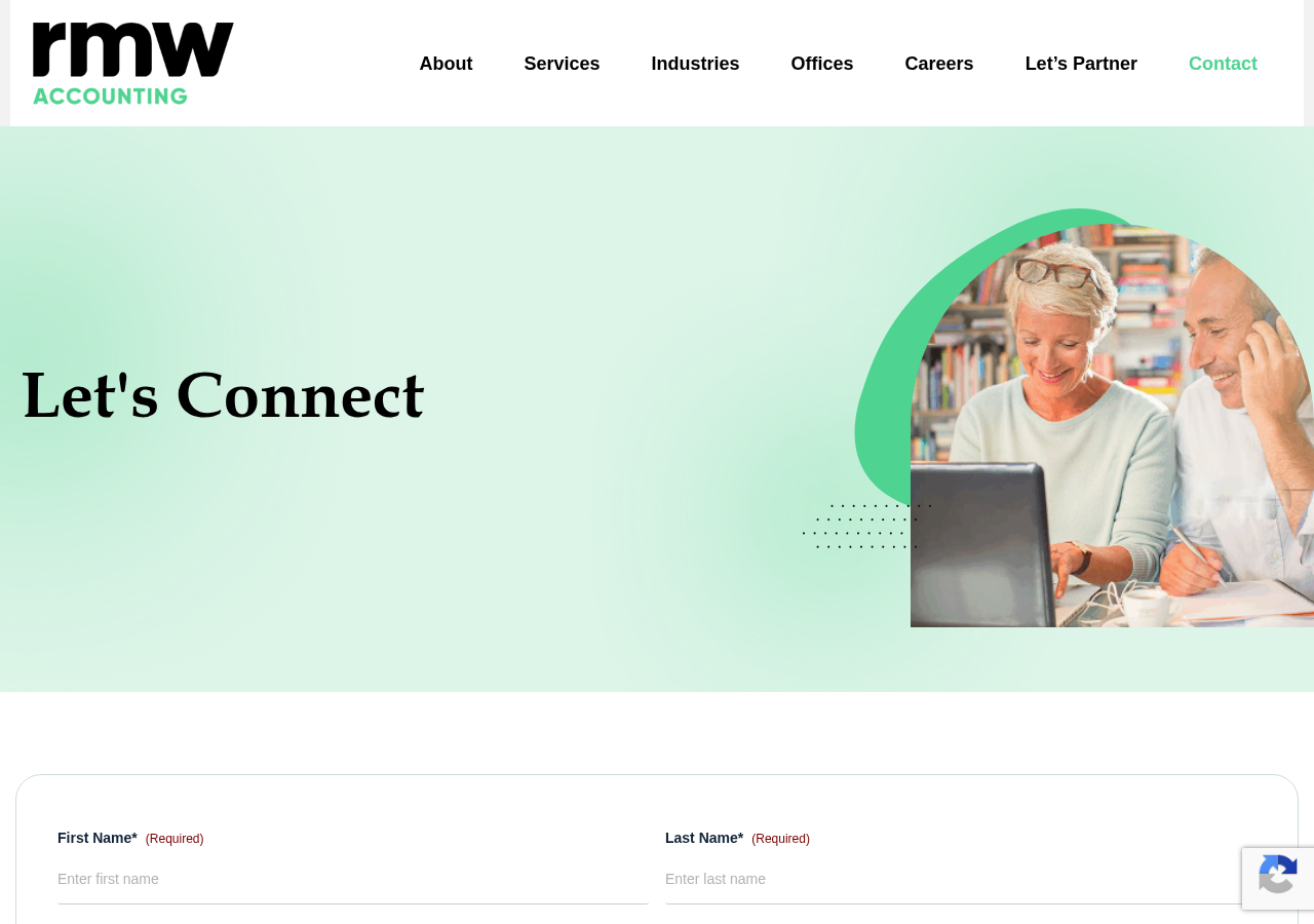 Screenshot of Contact RMW Accounting | Speak With a CPA or Schedule a Call