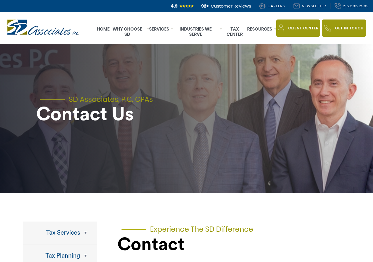 Screenshot of Contact - SD Associates, P.C.