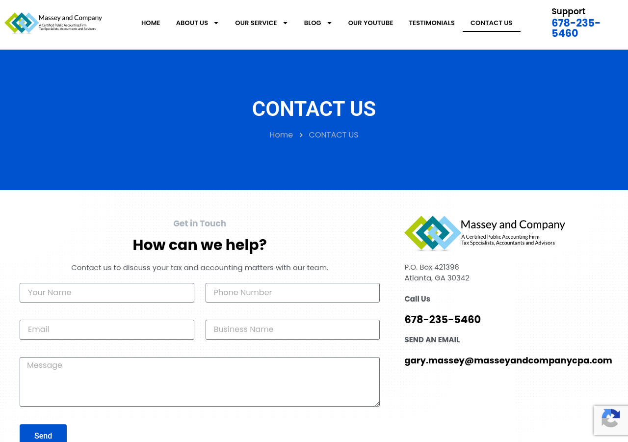 Screenshot of Contact | Massey & Company CPA | An Atlanta Accounting Firm
