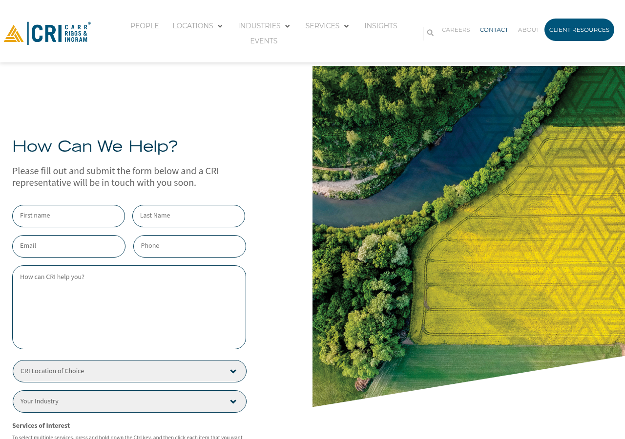 Screenshot of Contact Us | Carr, Riggs & Ingram