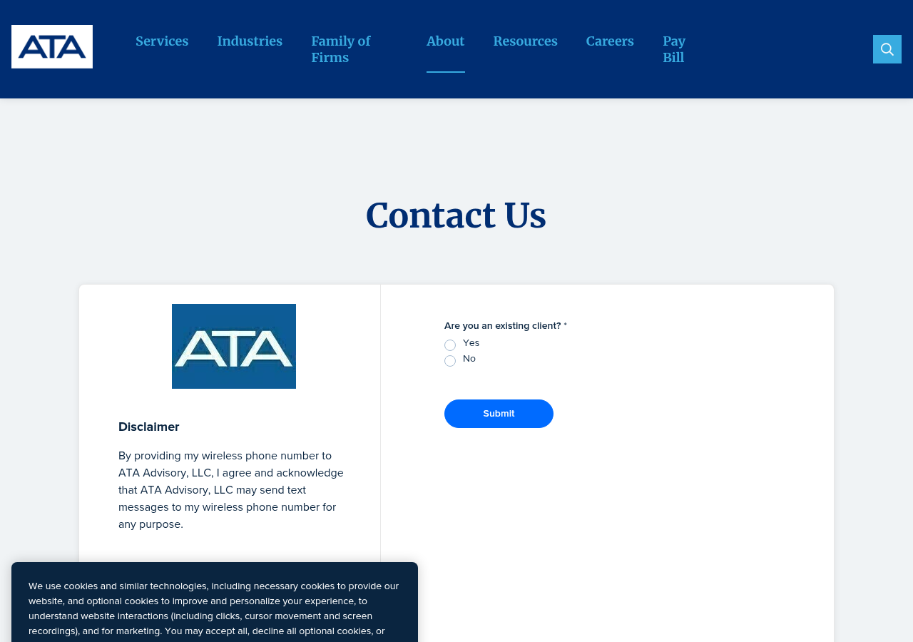 Screenshot of ATA CPA Contact