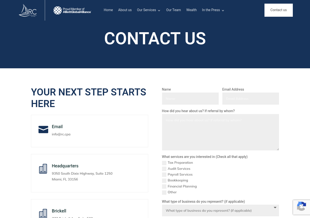 Screenshot of Contact us - RC CPAs & Business Advisors