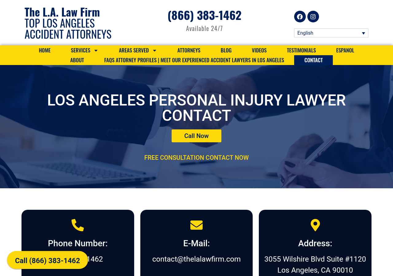 Screenshot of Contact Us | The L.A. Law Firm