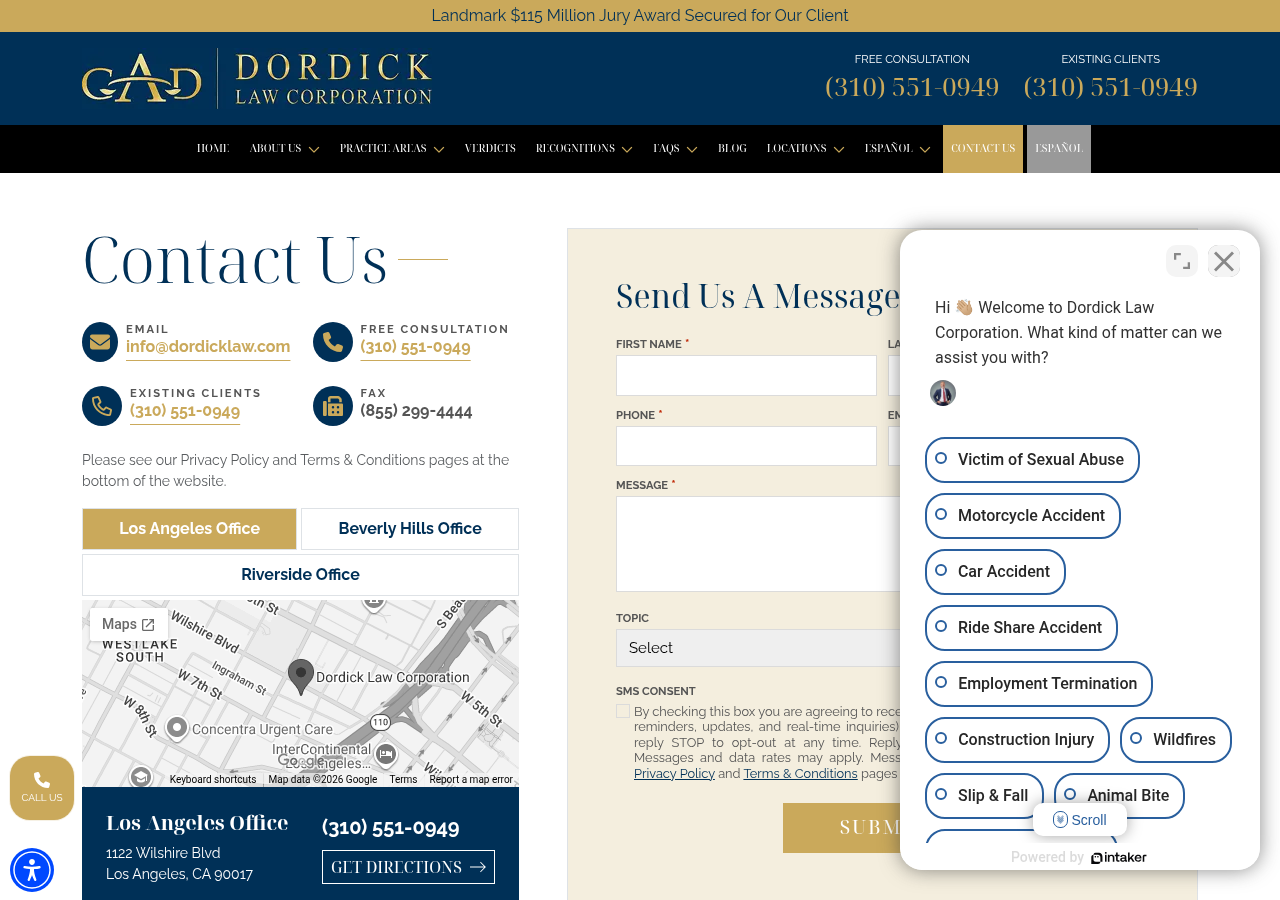 Screenshot of Contact Us | Free Consultation