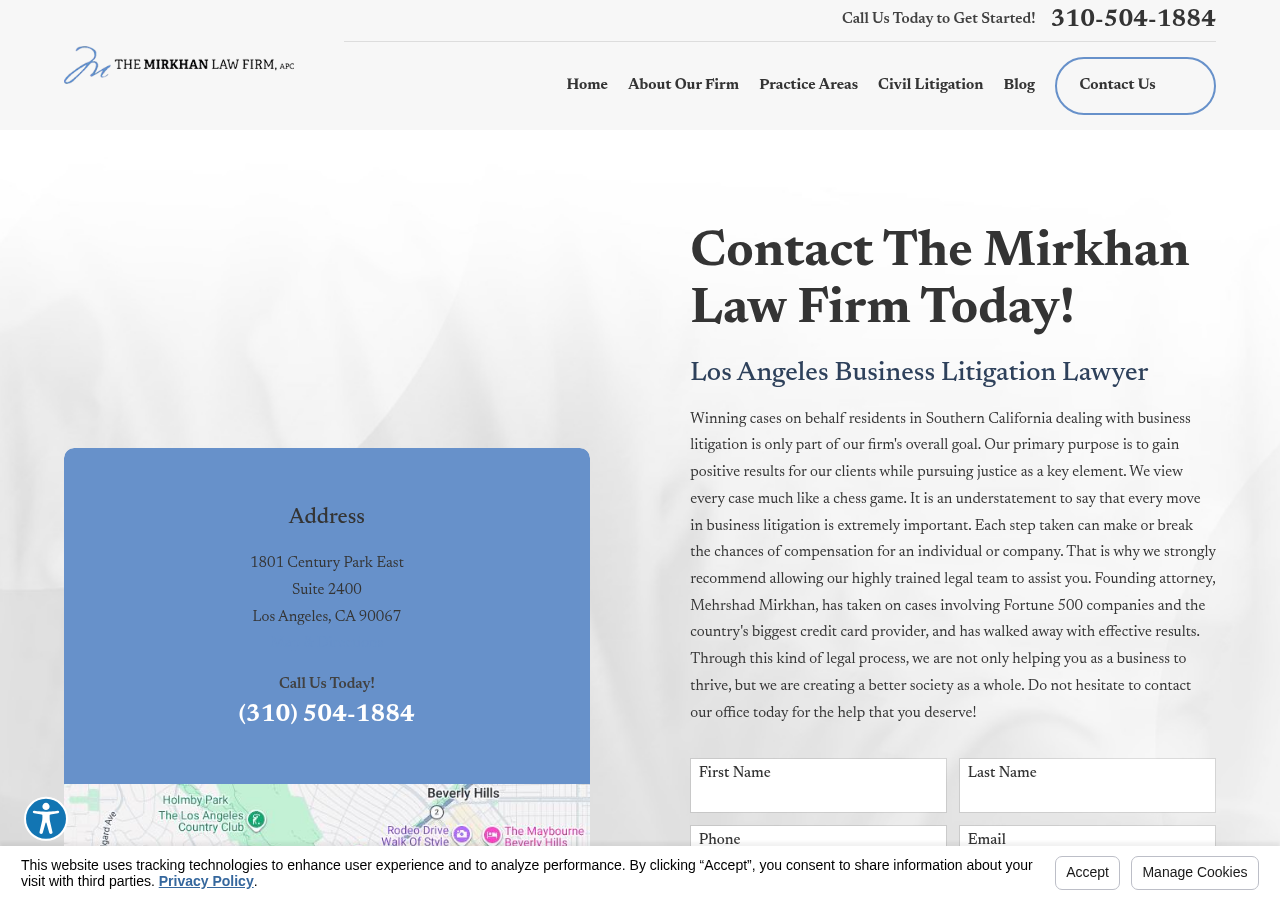 Screenshot of Contact Us | The Mirkhan Law Firm