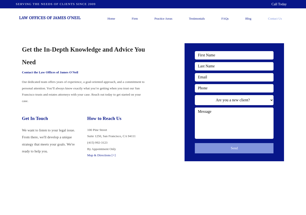 Screenshot of Contact Us | Estate Planning Law Firm in San Francisco