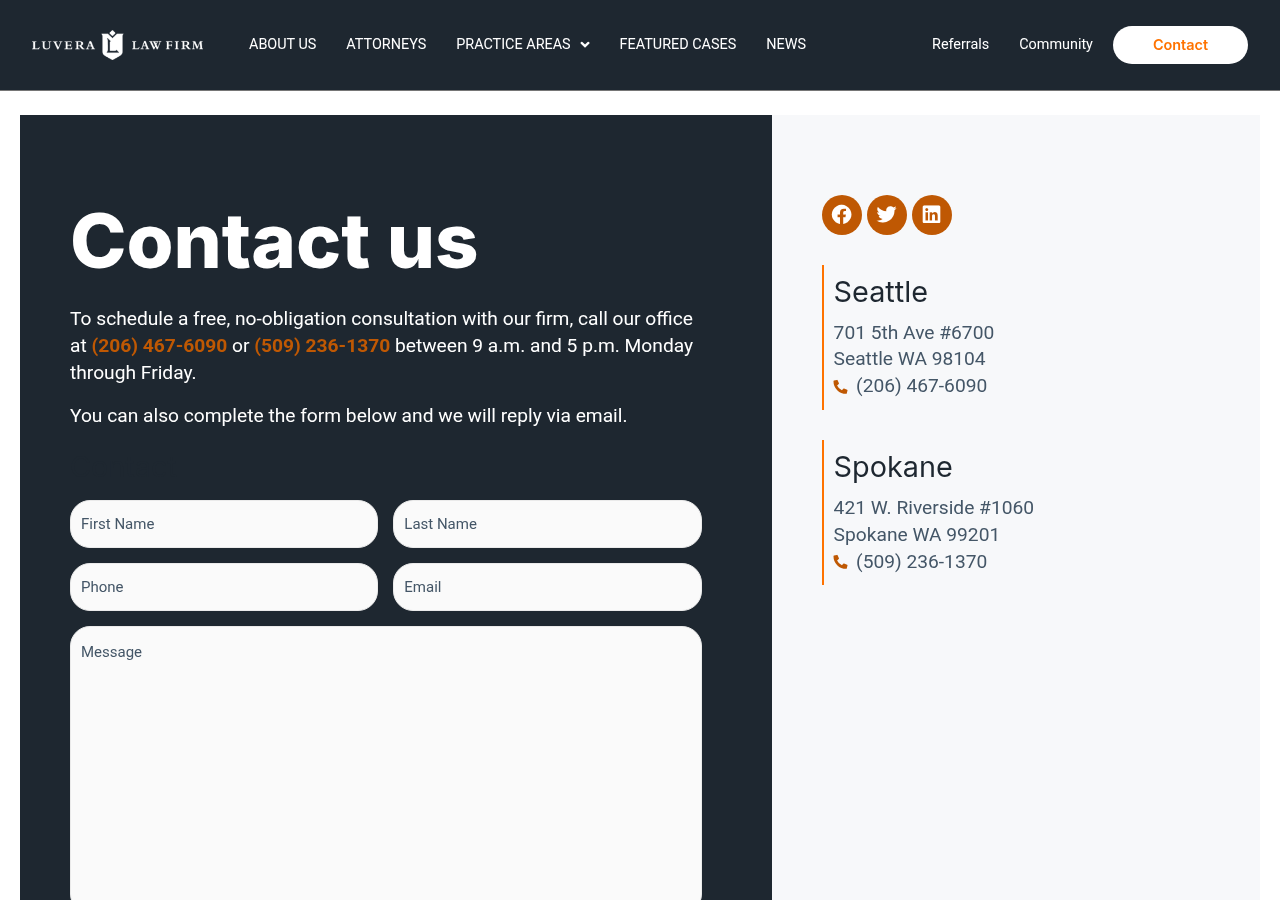 Screenshot of Contact | Luvera Law Firm