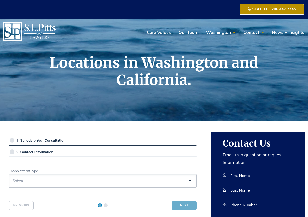 Screenshot of Contact Us | S.L. Pitts PC | Family Law Attorney