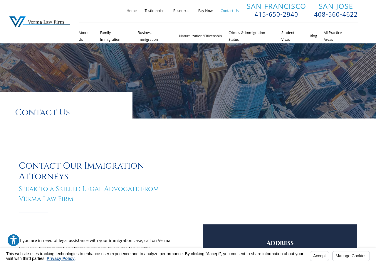 Screenshot of Contact Us | Verma Law Firm