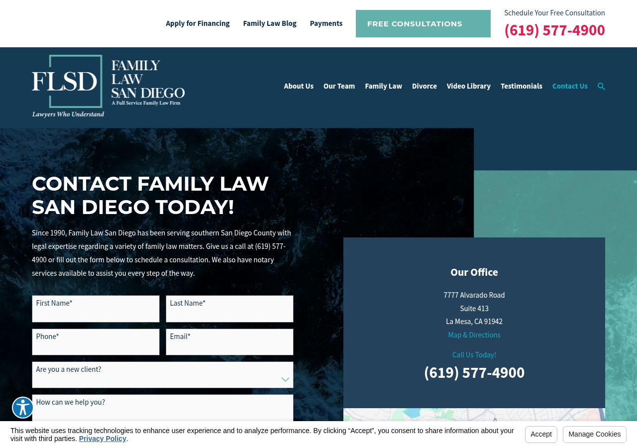 Screenshot of Contact Us | Family Law San Diego