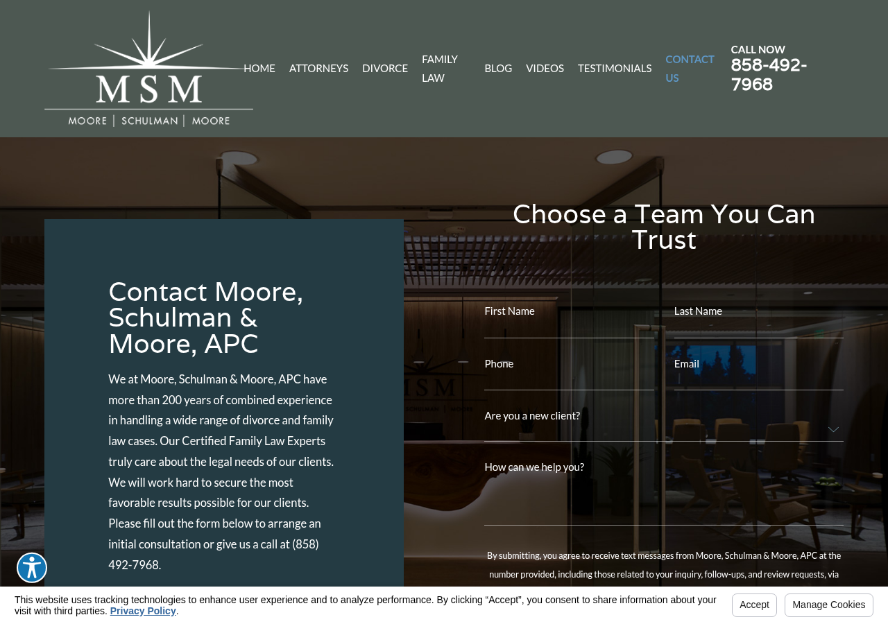 Screenshot of Contact Us - Moore, Schulman & Moore, APC