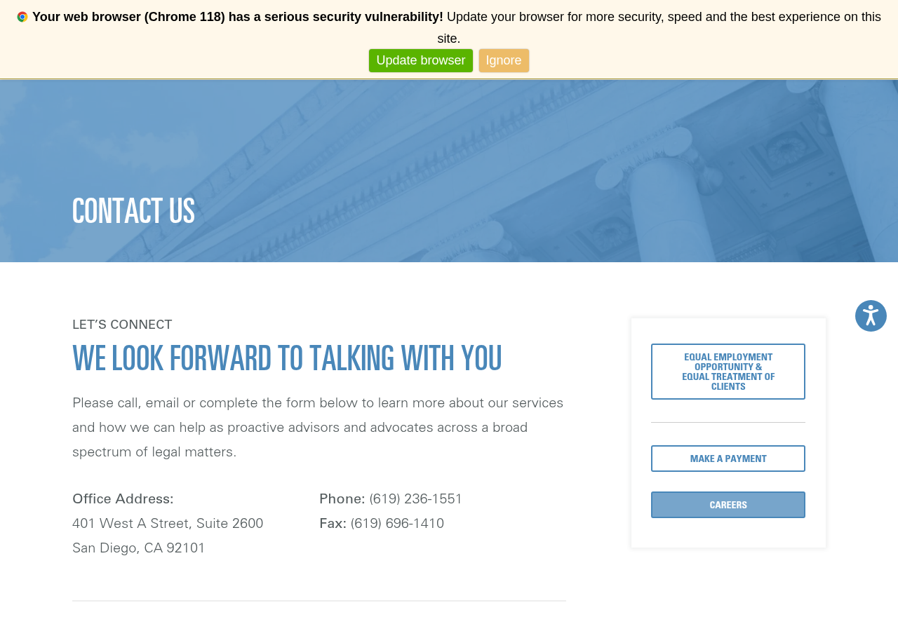 Screenshot of Contact Us | San Diego, CA | Higgs Fletcher & Mack®