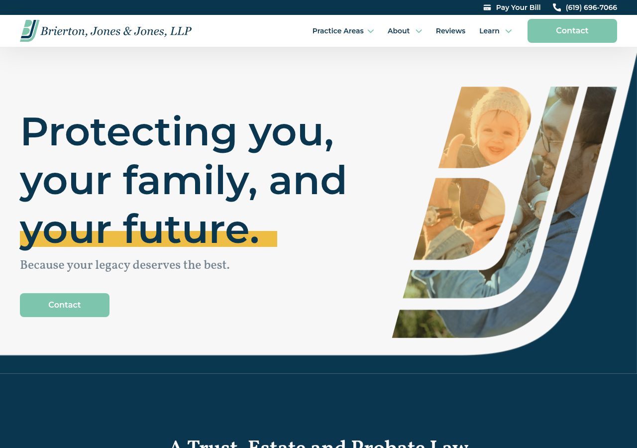 Screenshot of San Diego Estate Planning Firm | Brierton, Jones & Jones