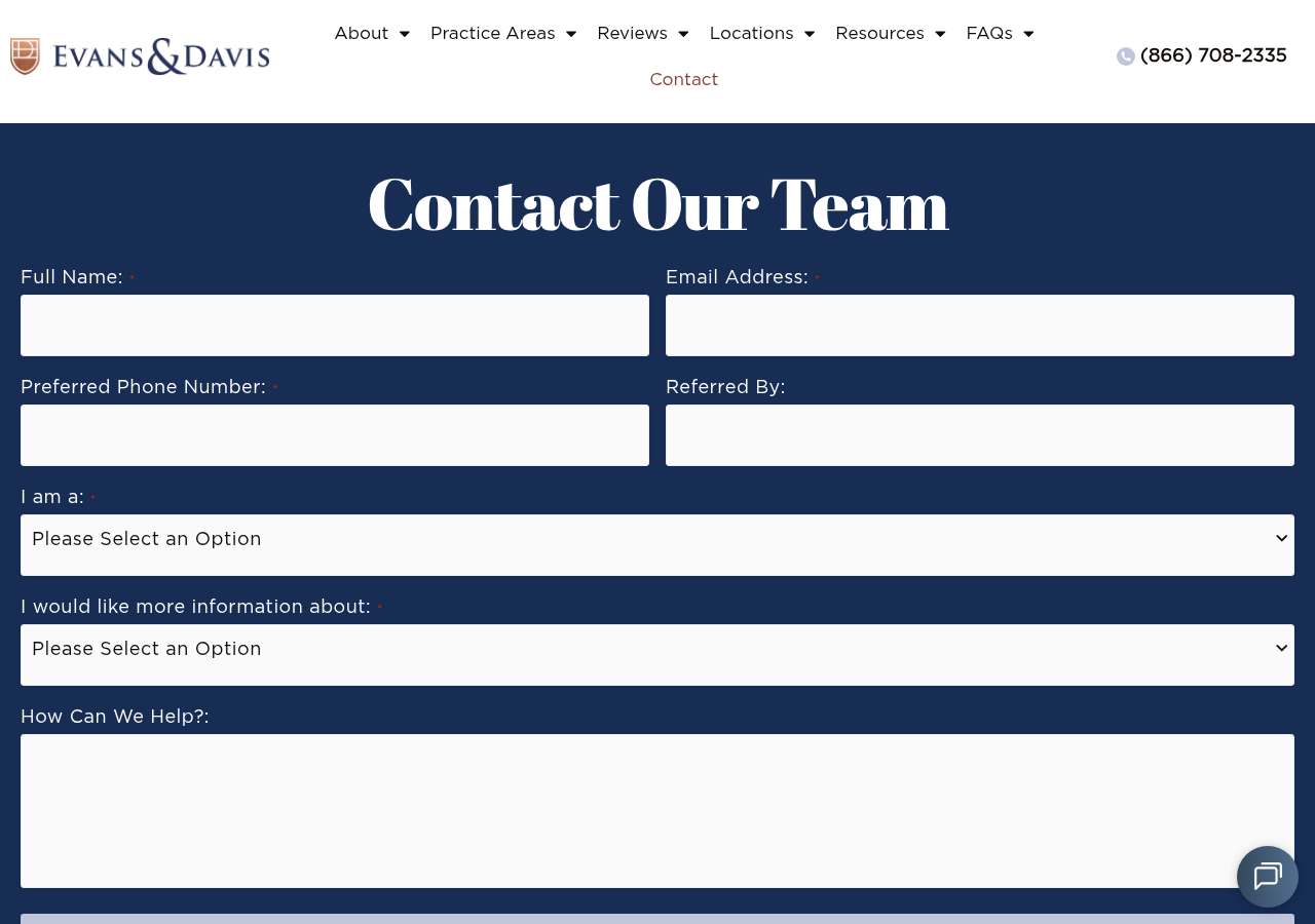 Screenshot of Contact Us | Evans & Davis