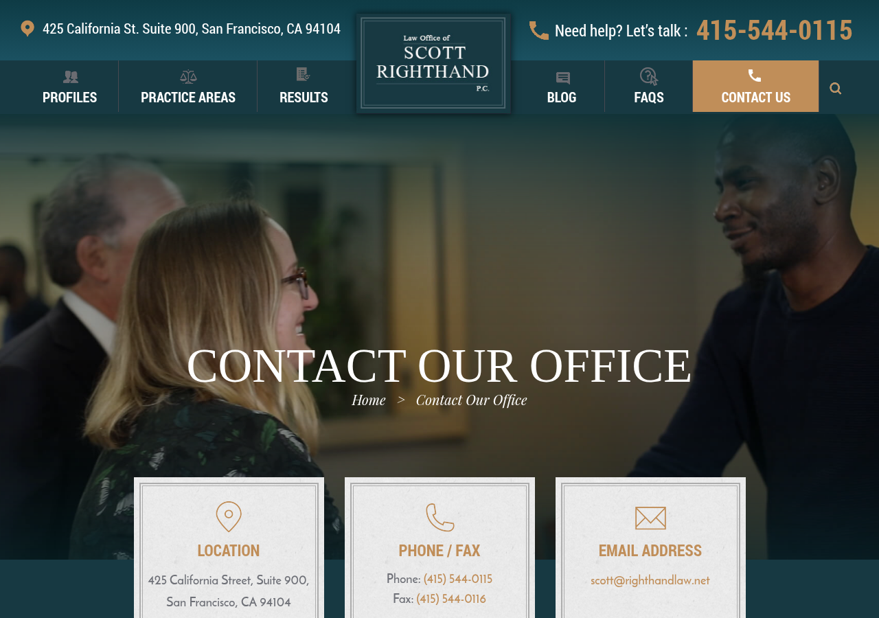 Screenshot of Righthand Law | San Francisco Personal Injury Attorneys | San Francisco Injury Lawyers