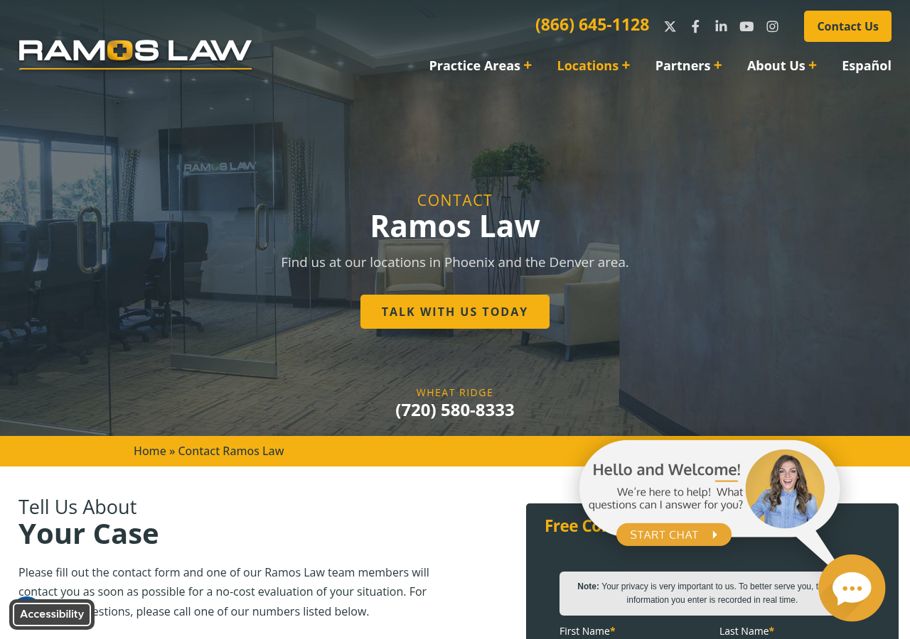 Screenshot of Contact Us | Injury Law Firm in Colorado & Arizona