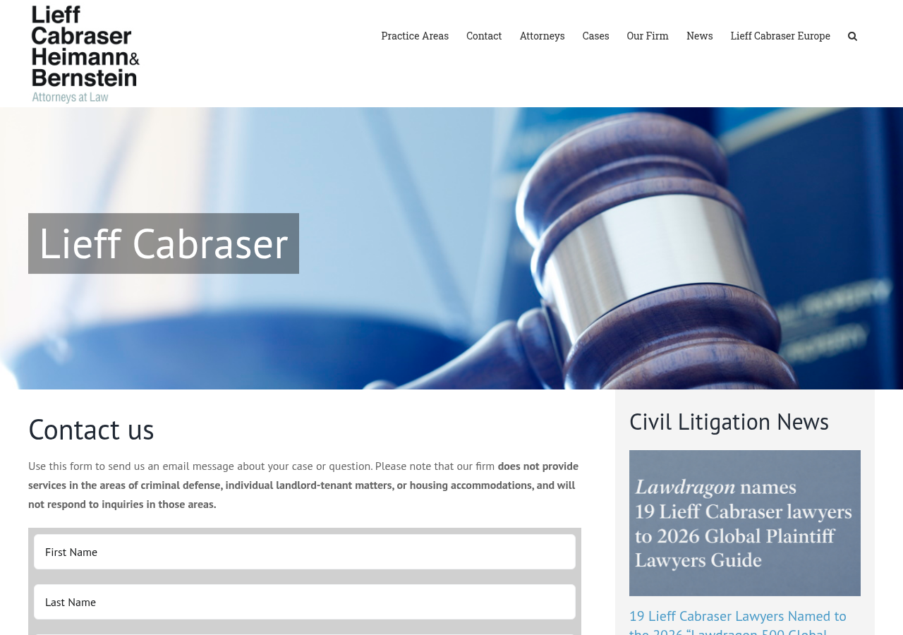 Screenshot of Contact Lieff Cabraser – Lieff Cabraser