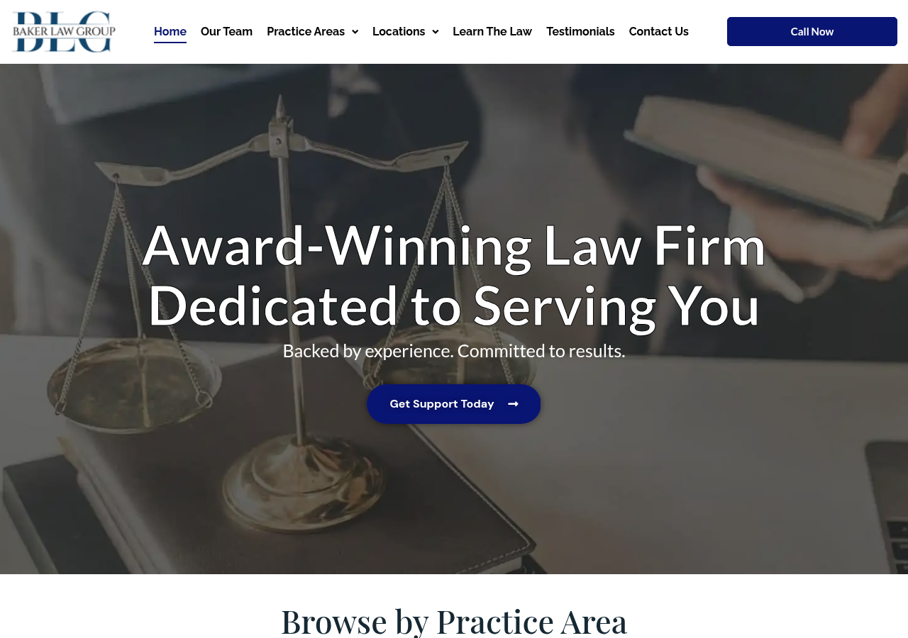 Screenshot of Colorado's Full Service Law Firm | Baker Law Group