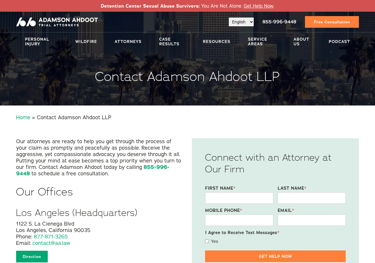 Screenshot of Contact Us | Adamson Ahdoot LLP – Personal Injury Lawyers