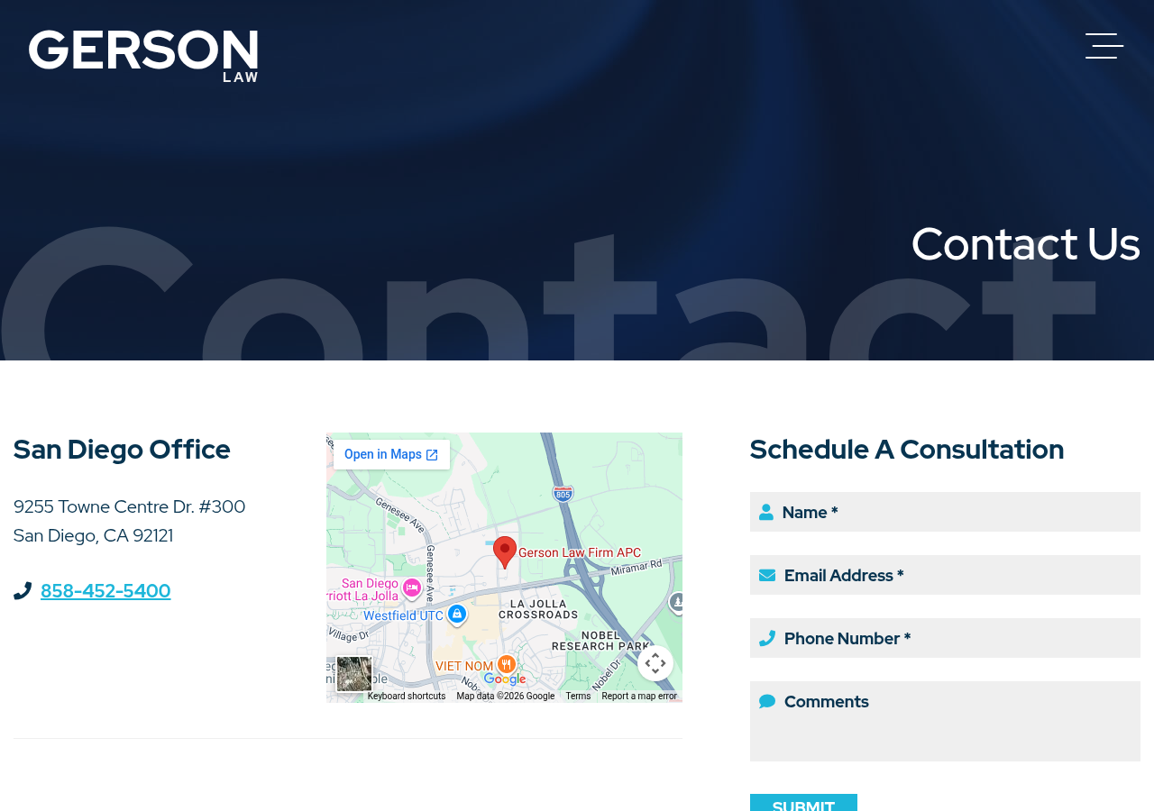 Screenshot of Contact Us - GERSONLAW