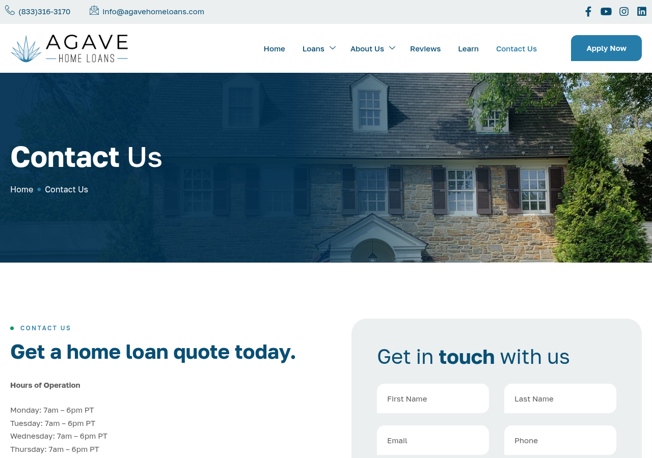 Screenshot of Contact Us - Agave Home Loans - Top Mortgage Broker in Arizona