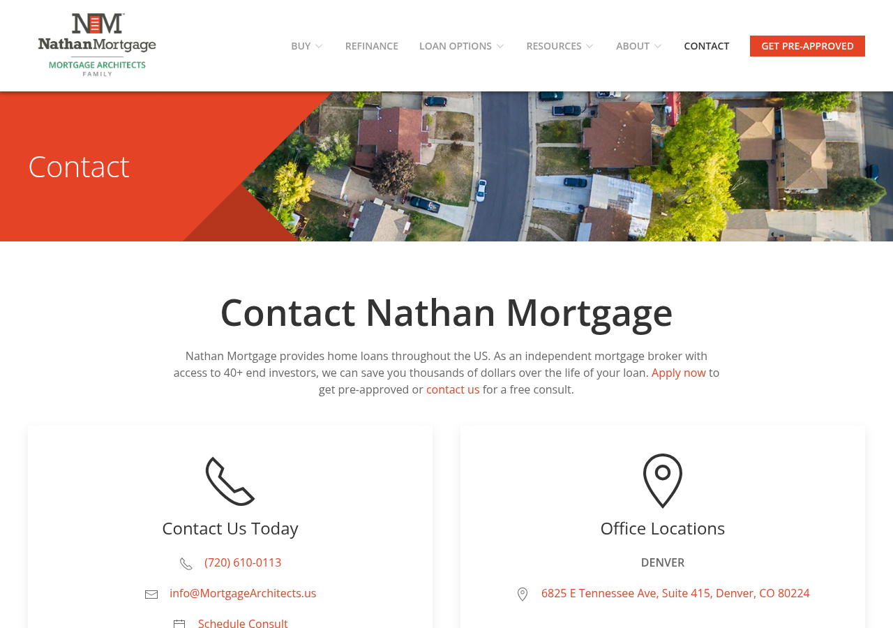 Screenshot of Contact Us Today | Nathan Mortgage