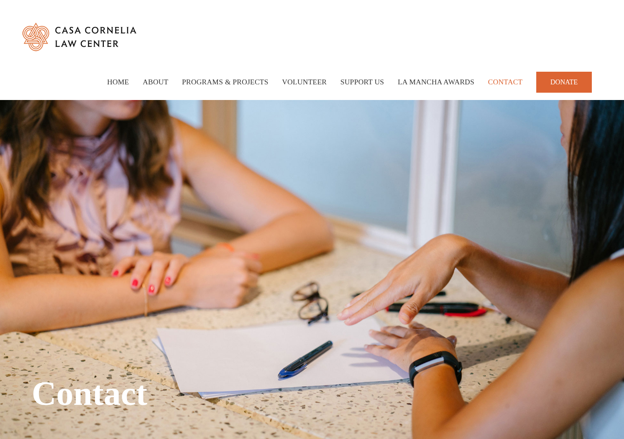 Screenshot of Contact Us - Casa Cornelia Law Center