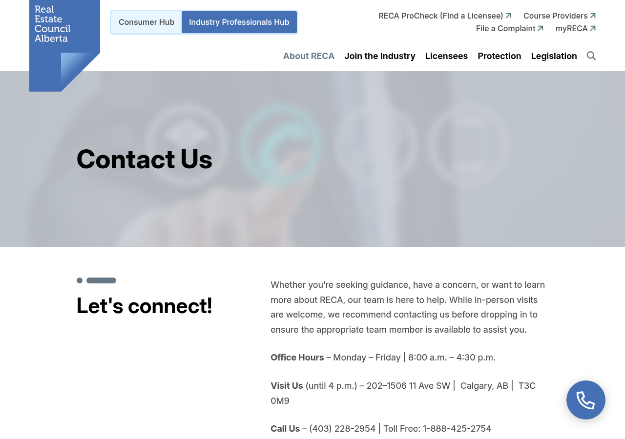 Screenshot of Contact Us | Licensee Hub