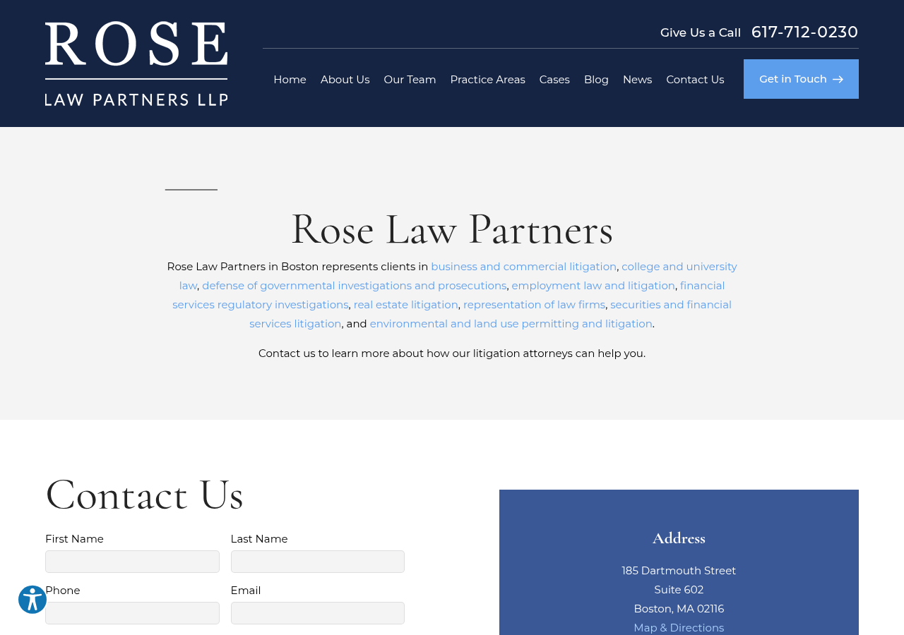 Screenshot of Contact Us | Rose Law Partners