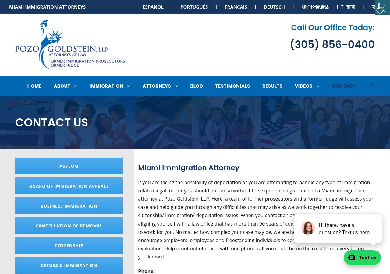 Screenshot of Contact Us - Miami Immigration Attorney