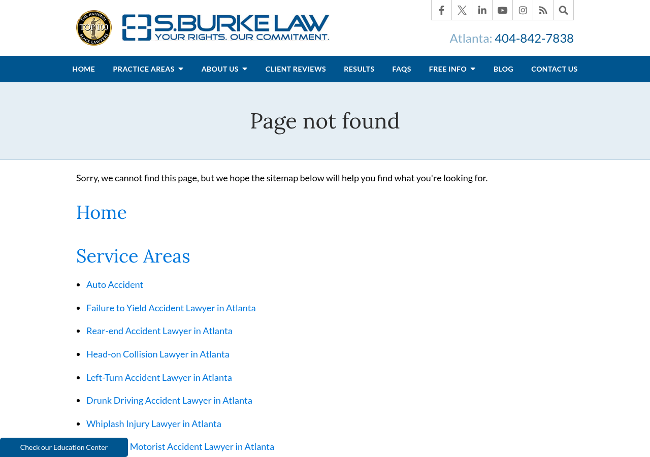 Screenshot of Page not found | Law Offices of Sheryl L. Burke