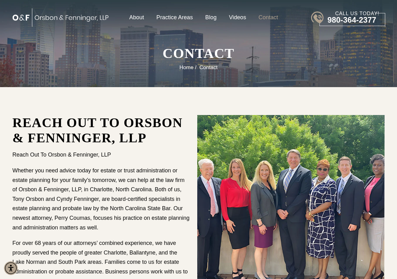 Screenshot of Contact | Orsbon & Fenninger, L.L.P. | Charlotte, North Carolina