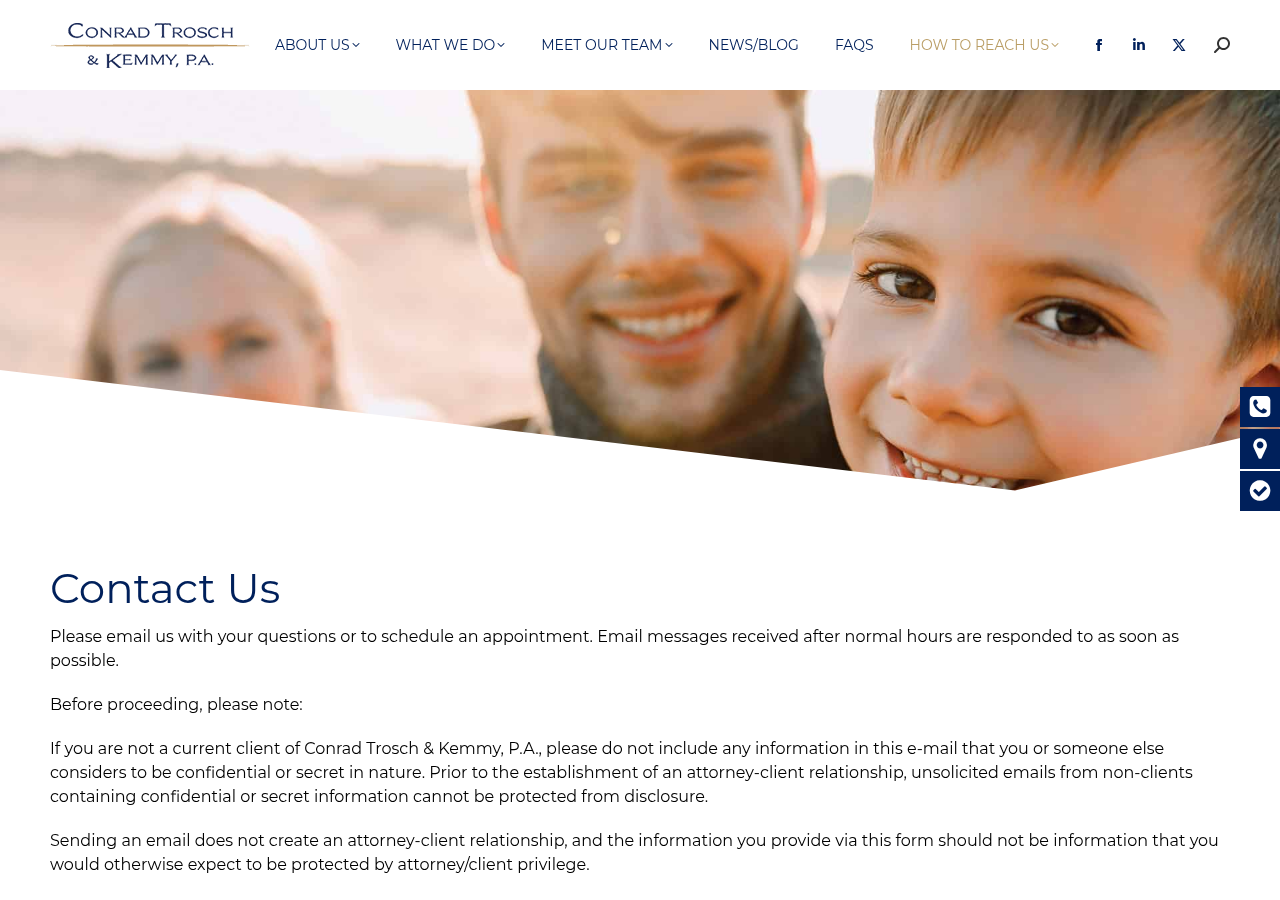 Screenshot of Contact Us Our Legal Professionals | Conrad Trosch & Kemmy