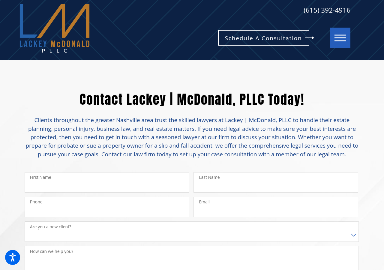 Screenshot of Contact Us for a Free Consultation | Lackey McDonald, PLLC