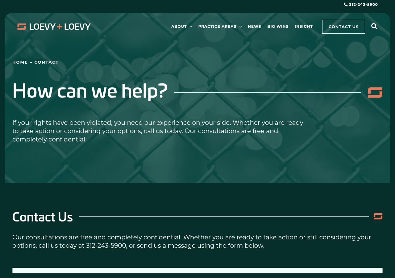 Screenshot of Contact | Loevy + Loevy